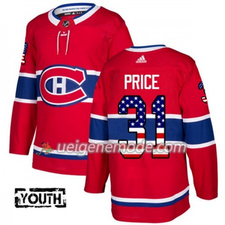 Kinder Eishockey Montreal Canadiens Trikot Carey Price 31 Adidas 2017-2018 Rot USA Flag Fashion Authentic